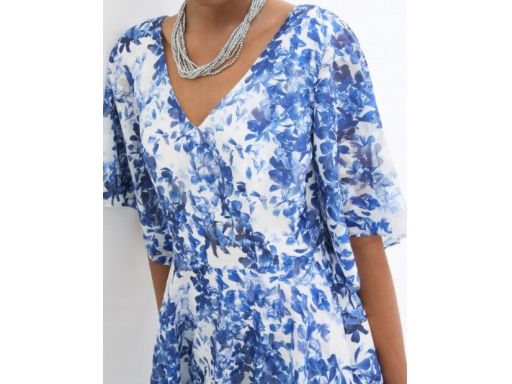 B.P.C sukienka szyfonowa z żakardowym nadrukiem 38.