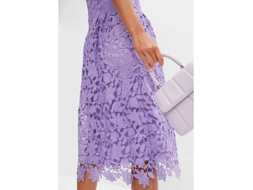 B.P.C koronkowa sukienka fioletowa z ażurowej koronki r.40