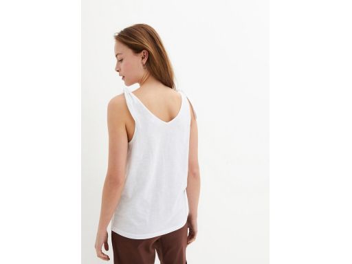 B.P.C top biały z wiązanymi ramiączkami ^48/50