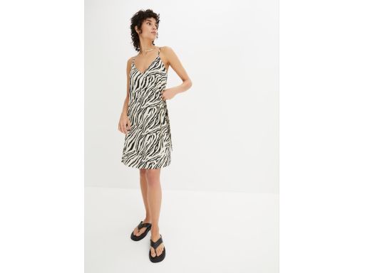 B.P.C letnia sukienka zebra na ramiączka kopertowa ^32/34