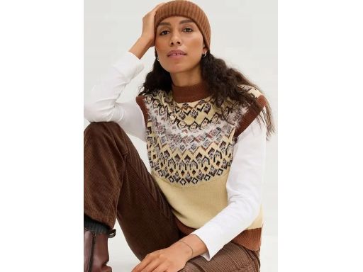 B.P.C kamizelka dzianinowa we wzór norweski r.52/54