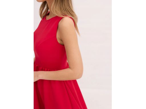 B.P.C czerwona sukienka wieczorowa z tiulem i dłuższym tyłem r.40/42