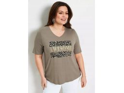 B.P.C t-shirt z nadrukiem błyszczący fango r.36/38