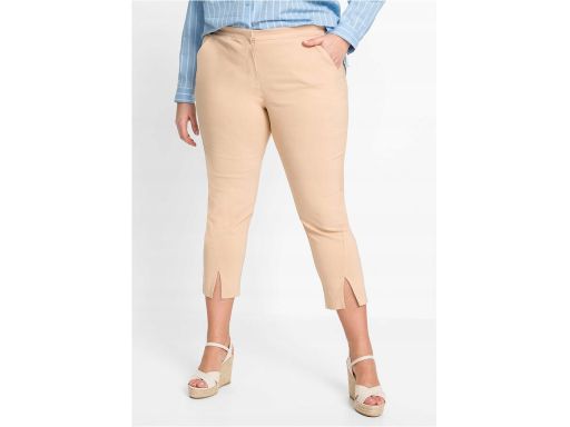 B.P.C beżowe spodnie 7/8 z rozcięciami 52.