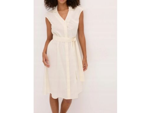 B.P.C sukienka koszulowa kremowa bawełniana r.46
