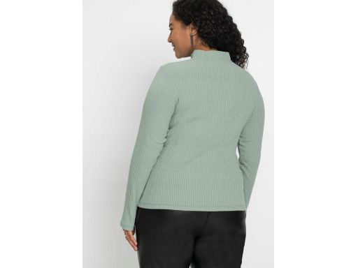 B.P.C pistacjowa bluzka prążkowana z zamkiem^40/42