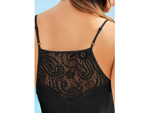 B.P.C sukienka plażowa czarna z koronką i frędzlami r.38