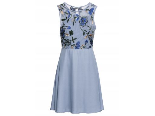 B.P.C Sukienka z haftem niebieska r.42