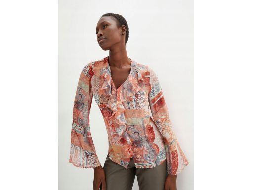 B.P.C koszula szyfonowa z domieszką jedwabiu z falbanką PREMIUM r.48