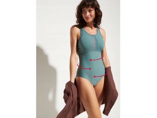 B.P.C kostium kąpielowy modelujący zielony z siateczką r.42