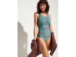 B.P.C kostium kąpielowy modelujący zielony z siateczką r.42