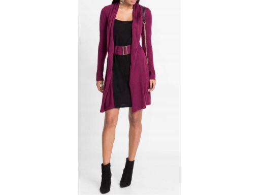 B.P.C sukienka dzianinowa z narzutką 2w1 fioletowo-czarna ^36/38