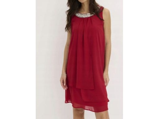 B.P.C sukienka szyfonowa warstwowa z aplikacją ^48