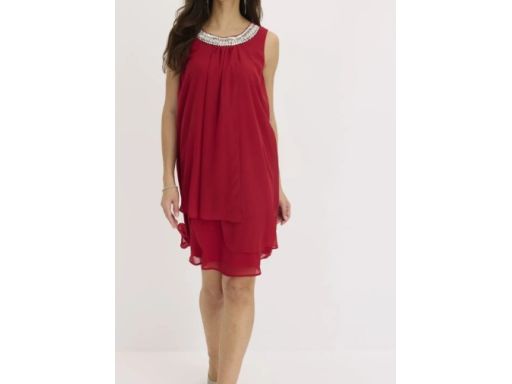 B.P.C sukienka szyfonowa warstwowa z aplikacją ^48