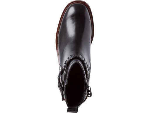 Marco Tozzi botki skóra naturalna ciemna zieleń 38