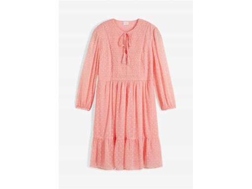 B.P.C szyfonowa sukienka różowa ze strukturalnym wzorem ^44