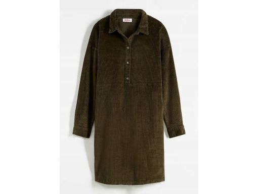 B.P.C sztruksowa sukienka ciemne khaki ^42