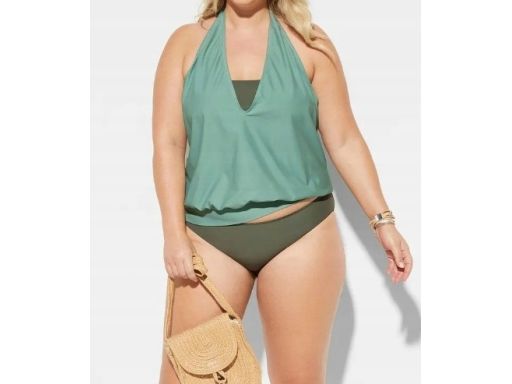 B.P.C tankini 3-elementowe top, biustonosz i figi pistacjowo-oliwkowe