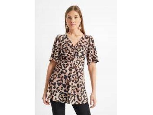 B.P.C długa bluzka w cętki z wiązaniem ^36/38