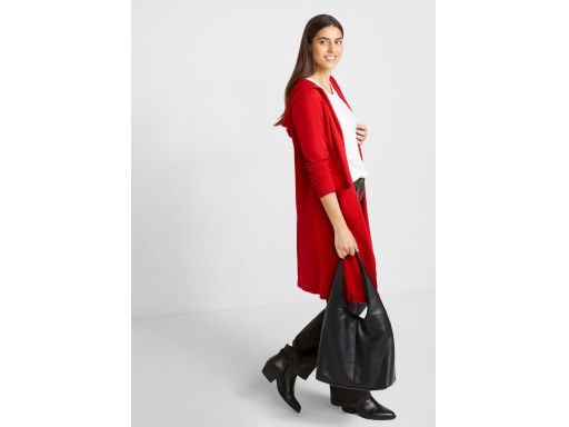 B.P.C długi sweter kardigan z kapturem czerwony r.36/38
