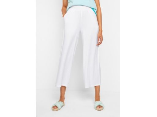 B.P.C białe spodnie dżersejowe szerokie nogawki ^36/38