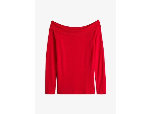 B.P.C sweter carmen dzianinowy czerwony 44/46.