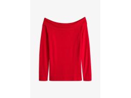 B.P.C sweter carmen dzianinowy czerwony 44/46.