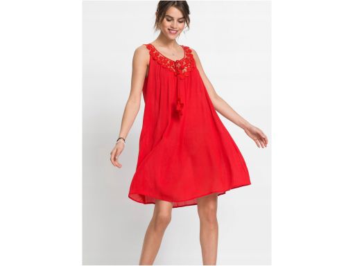 B.P.C czerwona sukienka z koronką 40