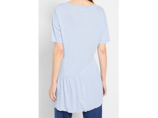 B.P.C tunika niebieska z asymetryczną falbanką z lnem r.36/38