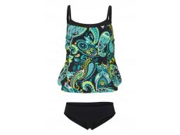 B.P.C czarne tankini w kolorowe wzory r.46