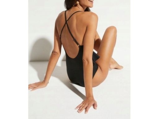 B.P.C Kostium jednoczęściowy czarny falbana r.44