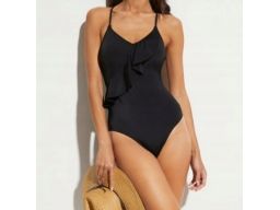 B.P.C Kostium jednoczęściowy czarny falbana r.44