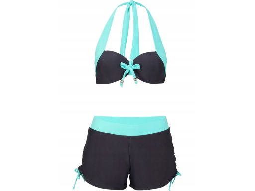 B.P.C bikini z szortami antracytowo-turkusowe r.44(85C)