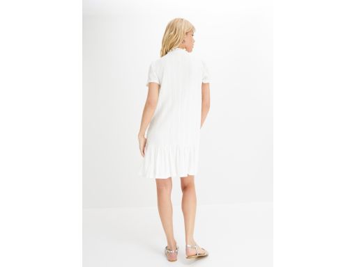 B.P.C Biała prosta sukienka ażurowa ^36/38