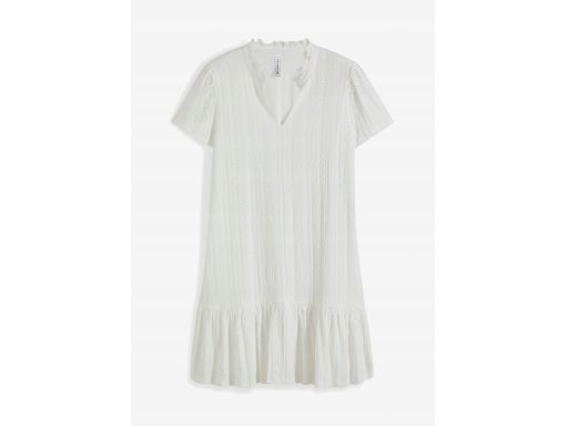 B.P.C Biała prosta sukienka ażurowa ^36/38