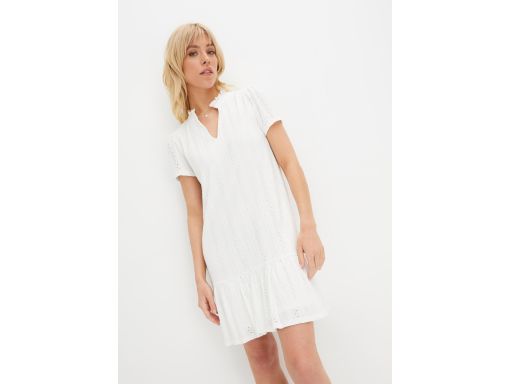 B.P.C Biała prosta sukienka ażurowa ^36/38