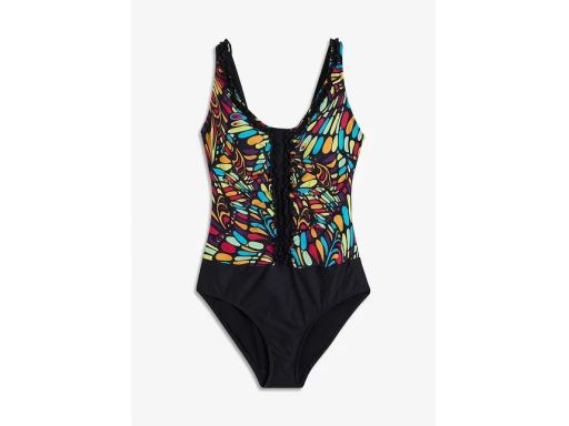 B.P.C kostium kąpielowy czarny z kolorowym wzorem ^38