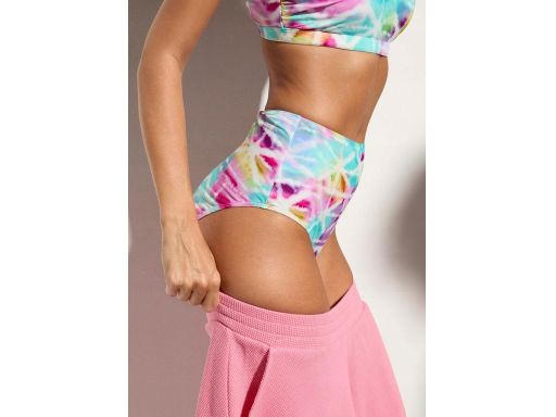 B.P.C wielokolorowe bikini bustier z figami wysoki stan r.50