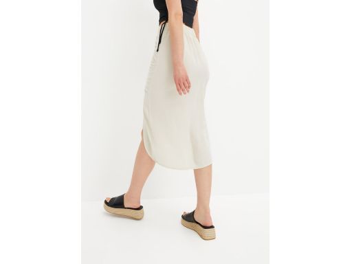 B.P.C spódnica kremowa midi z rozcięciem 40.