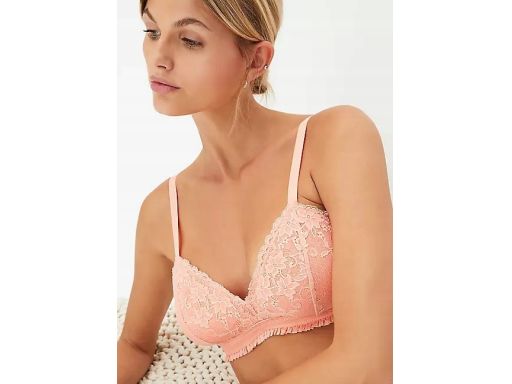 B.P.C biustonosz usztywniany bez fiszbin koronkowy morelowy r.95B