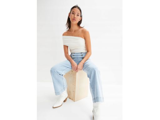 B.P.C bluzka top asymetryczny śmietankowy ^40/42