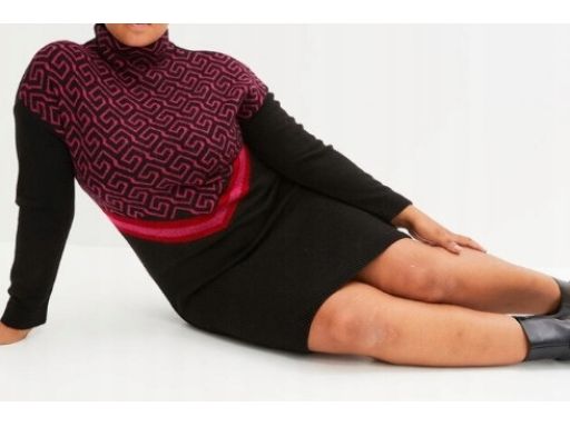 B.P.C sukienka dzianinowa z kolorowym wzorem ^36/38