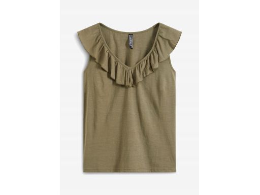 B.P.C bluzka top z falbaną khaki r.44/46