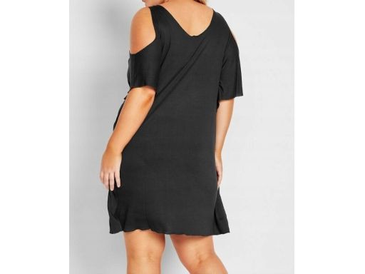 B.P.C sukienka tunika plażowa czarna z gwiazdą odkryte ramiona 52/54.