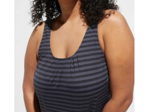 B.P.C tankini czarno-szare w paseczki 48.