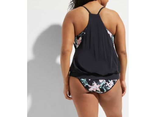 B.P.C tankini oversize czarne ze wzorem kwiatowym 44.