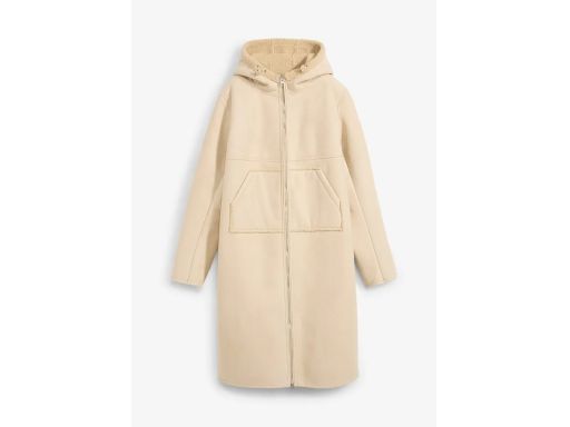 B.P.C płaszcz z eko kożucha beżowy z kapturem 46.