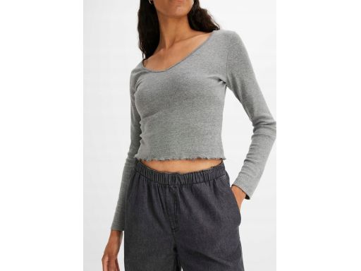 B.P.C bluzka szara CROP TOP długi rękaw r.48/50