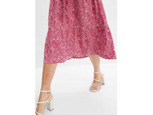 B.P.C letnia sukienka midi różowo-biała we wzory ^44/46