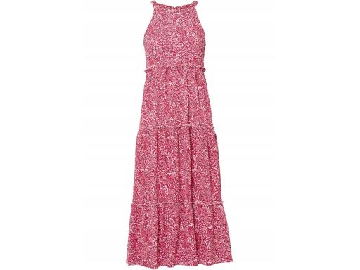 B.P.C letnia sukienka midi różowo-biała we wzory ^44/46